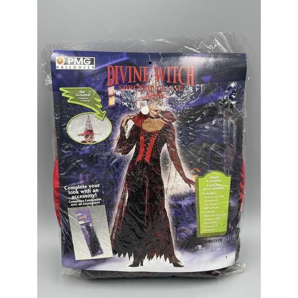 Vintage Divine Witch Sorceress Adult PMG Halloween Costume 2002 - Picture 2 of 14
